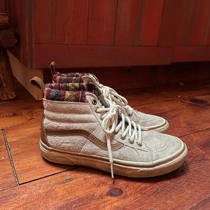 Beige Suede Hi Top Vans - 6.5W